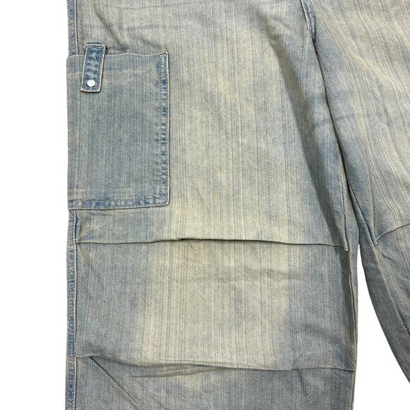 Divided H&M Wide-Leg Baggy Jeans Sz Medium Light Wash Denim Retro Parachute NEW! - Picture 7 of 11